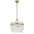 Marietta Glass 3 Pendant Light - Antique Brass