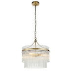Marietta Glass 3 Pendant Light - Antique Brass