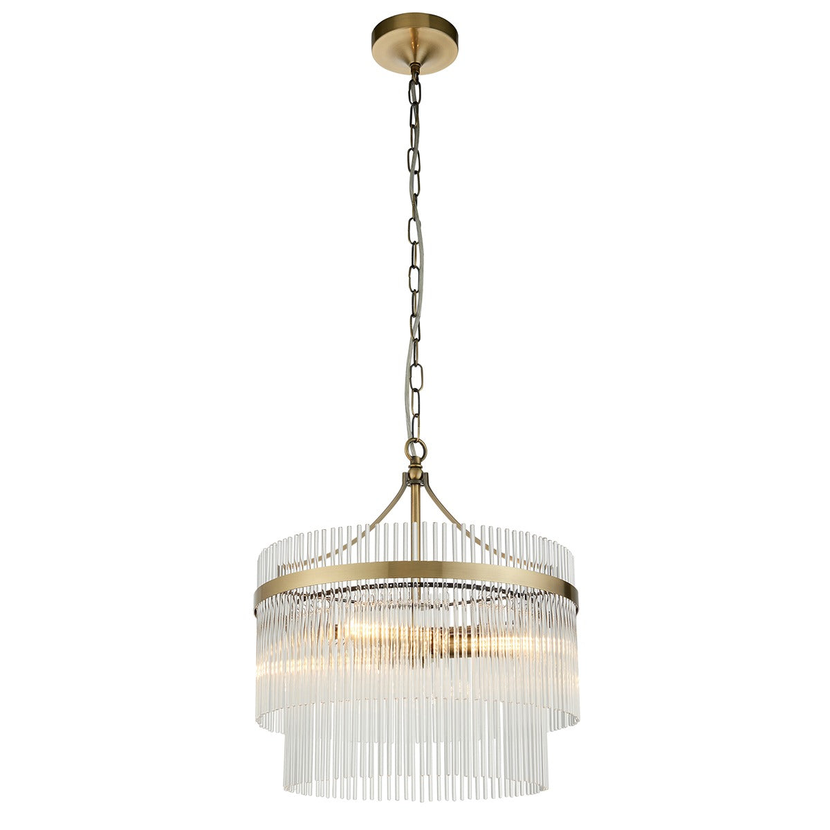 Marietta Glass 3 Pendant Light - Antique Brass
