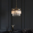 Marietta Glass 3 Pendant Light - Antique Brass
