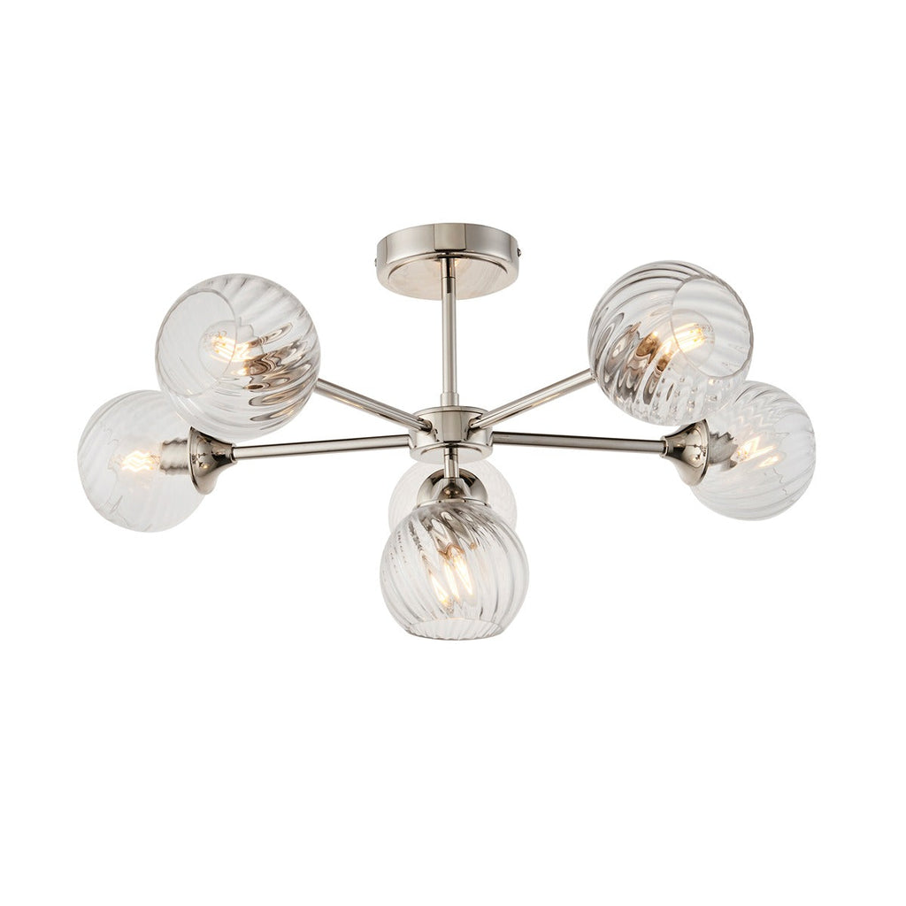 Allegra 6 Ceiling Light - Bright Nickel
