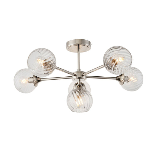 Allegra 6 Ceiling Light - Bright Nickel