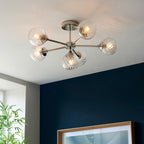 Allegra 6 Ceiling Light - Bright Nickel