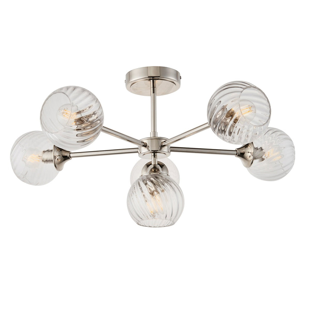 Allegra 6 Ceiling Light - Bright Nickel