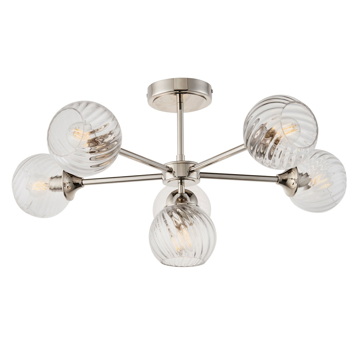 Allegra 6 Ceiling Light - Bright Nickel