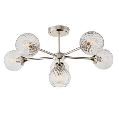 Allegra 6 Ceiling Light - Bright Nickel