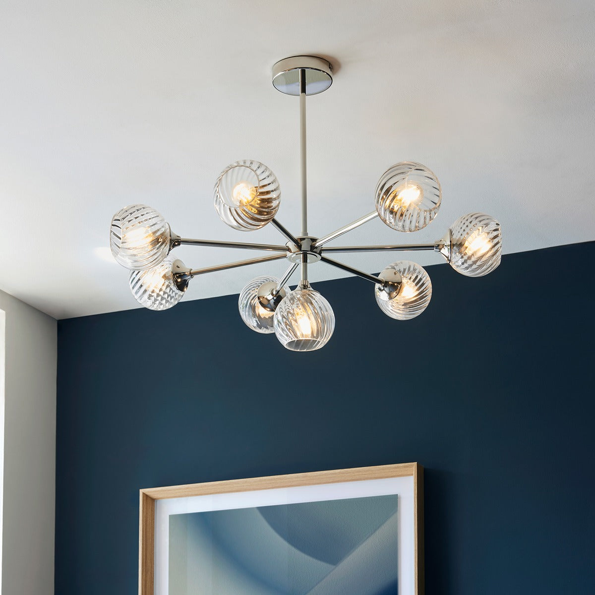 Allegra 8 Pendant Light - Bright Nickel