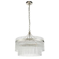 Marietta Glass 5 Pendant Light - Bright Nickel