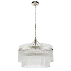 Marietta Glass 5 Pendant Light - Bright Nickel