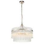 Marietta Glass 5 Pendant Light - Bright Nickel