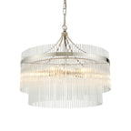 Marietta Glass 5 Pendant Light - Bright Nickel