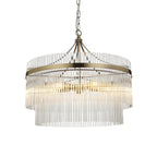 Marietta Glass 5 Pendant Light - Bright Nickel