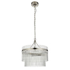 Marietta Glass 3 Pendant Light - Bright Nickel