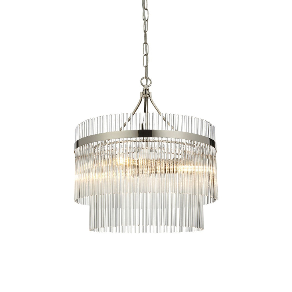 Marietta Glass 3 Pendant Light - Bright Nickel