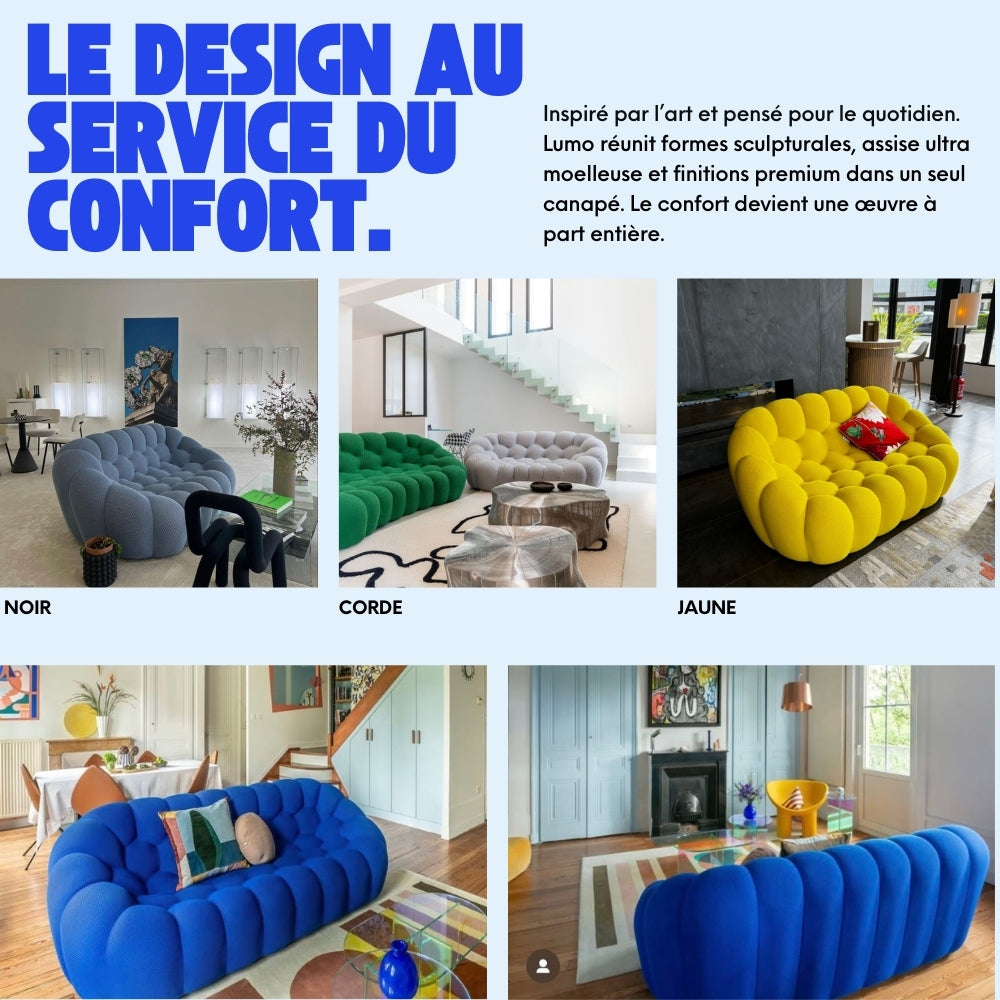 Lumo Classic: 2-Seat Compressed Cord Bubble Sofa