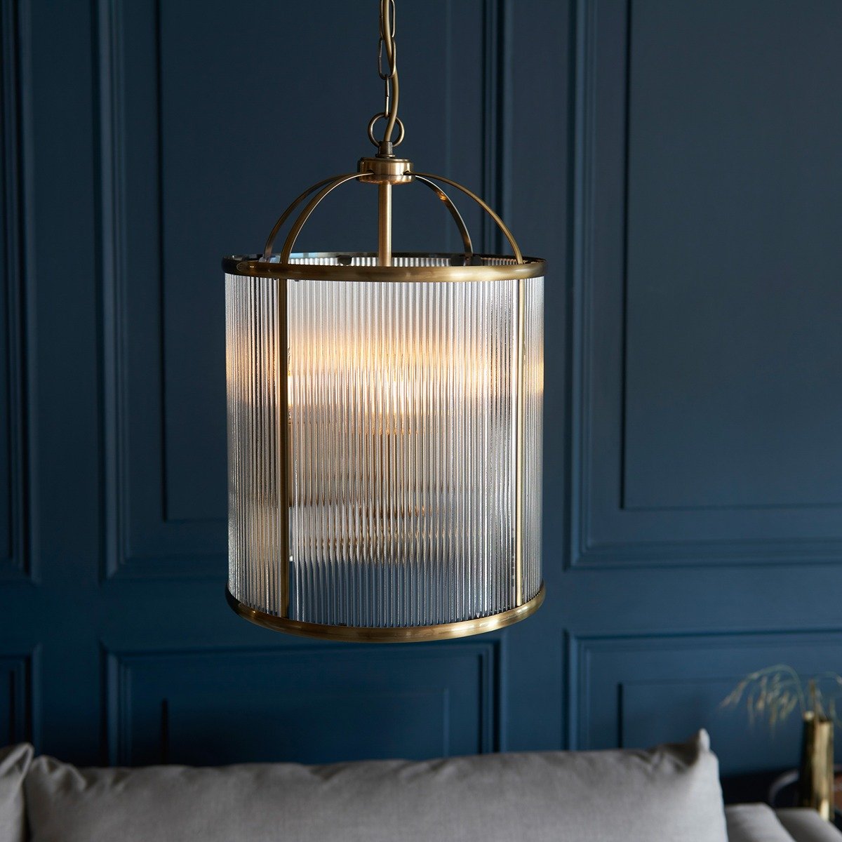 Lambeth 4 Ribbed Pendant Light