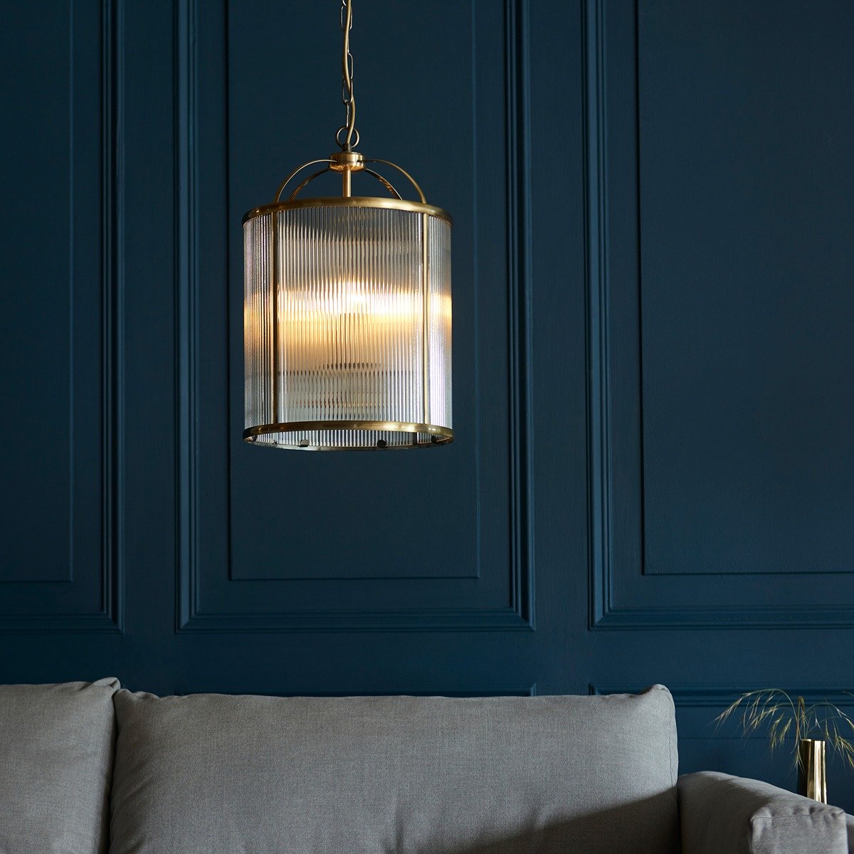 Lambeth 4 Ribbed Pendant Light
