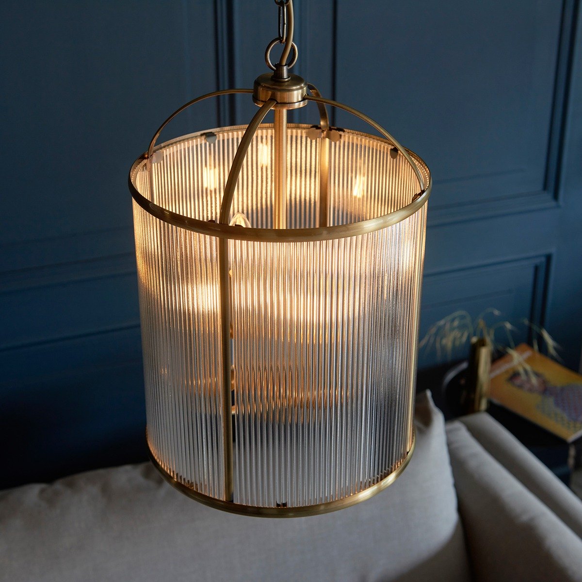 Lambeth 4 Ribbed Pendant Light