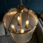 Lambeth 4 Ribbed Pendant Light