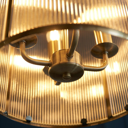 Lambeth 4 Ribbed Pendant Light