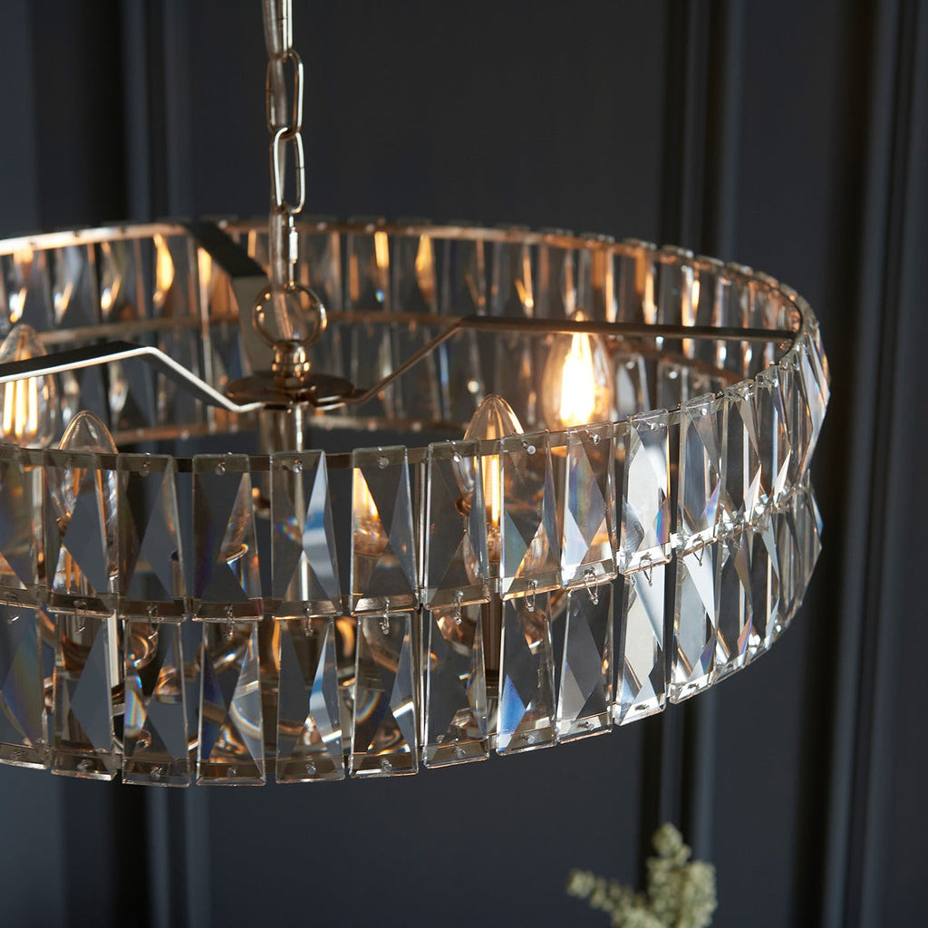 Clifton 5 Pendant Light - Bright Nickel