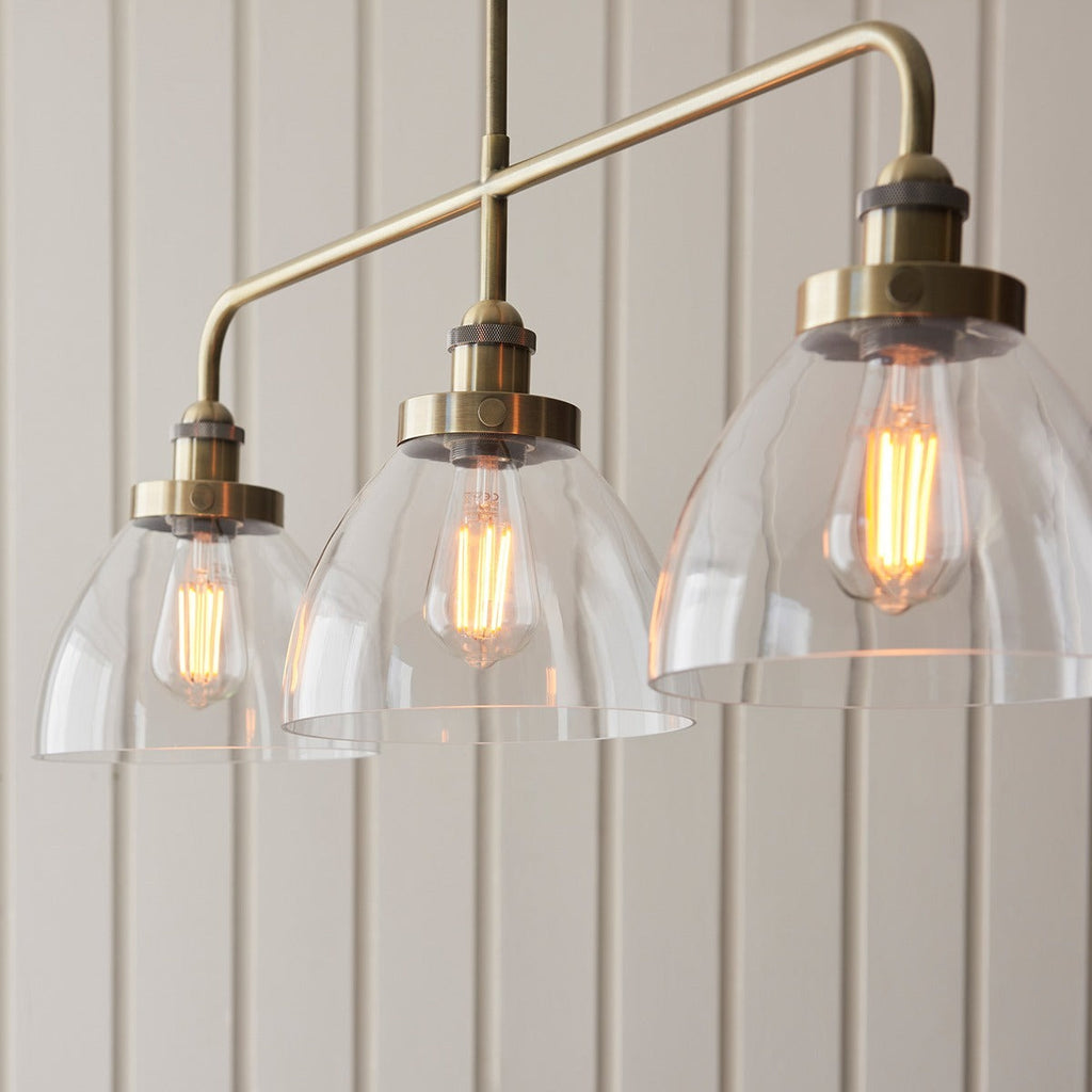 Hendon 3 Light Pendant Light - Antique Brass