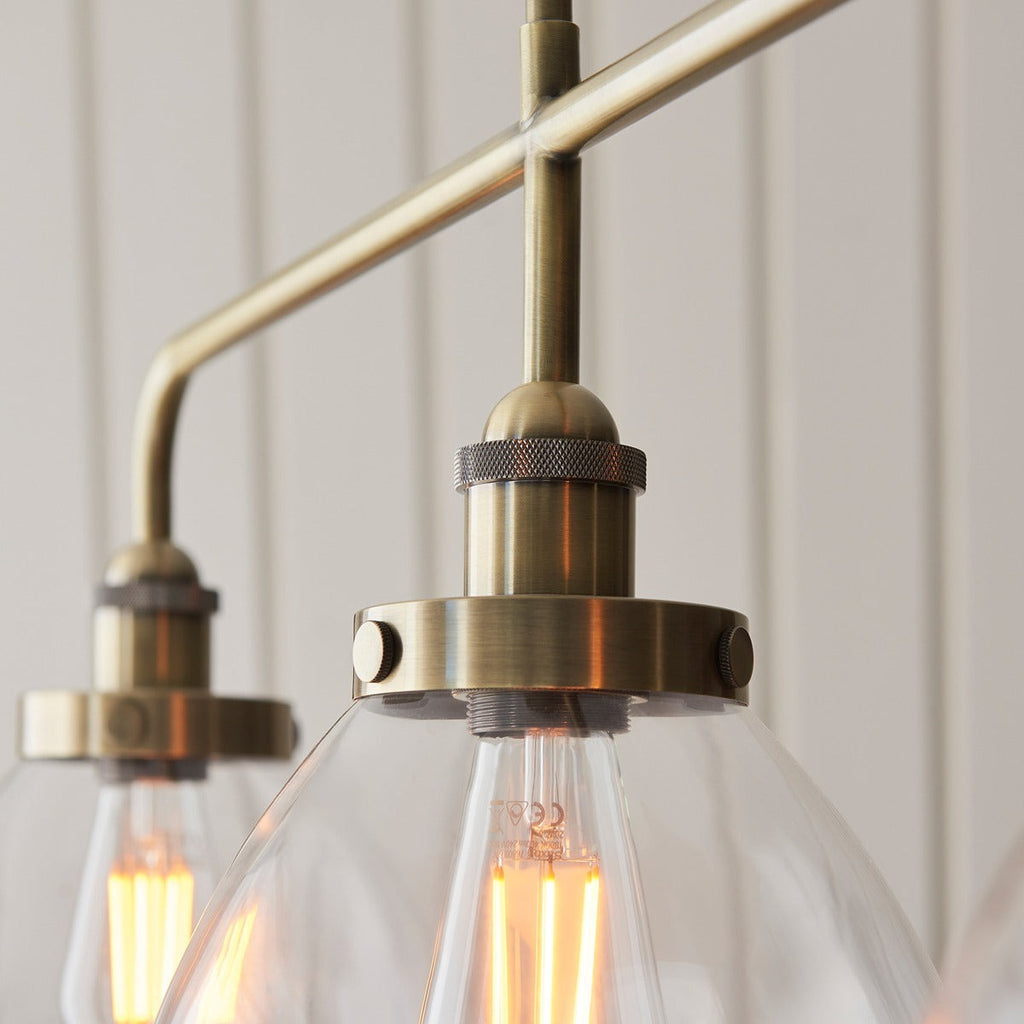 Hendon 3 Light Pendant Light - Antique Brass