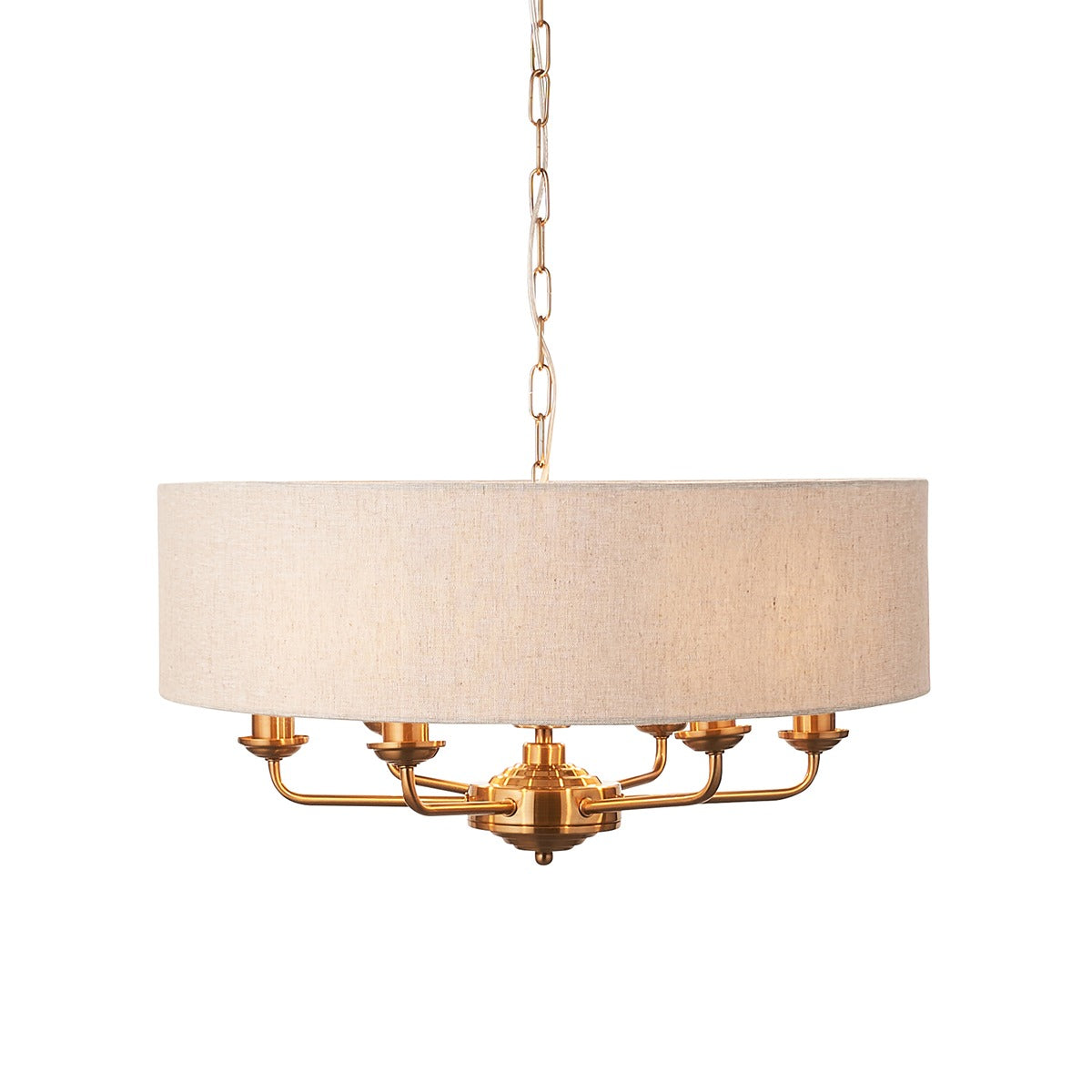 Hiden 6 Light Pendant Light - Vintage Brass