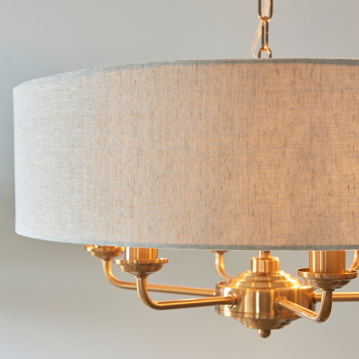 Hiden 6 Light Pendant Light - Vintage Brass
