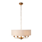 Hiden 6 Light Pendant Light - Vintage Brass
