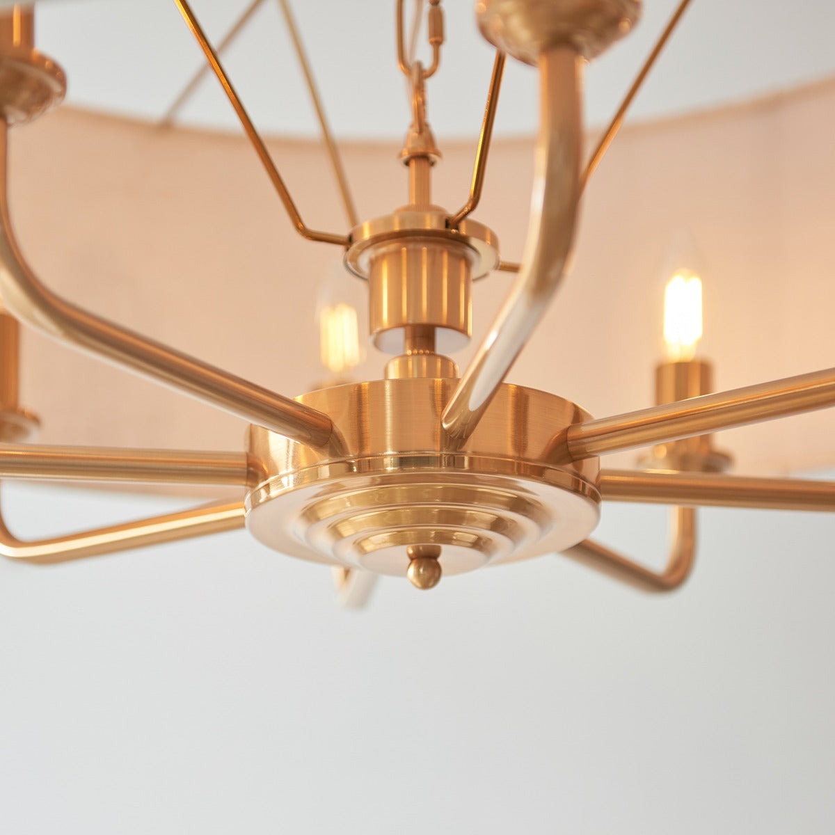 Hiden 8 Light Pendant Light - Vintage Brass
