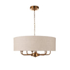 Hiden 8 Light Pendant Light - Vintage Brass
