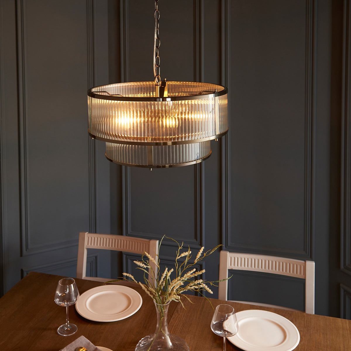 Ridgeton 5 Light Pendant Light - Antique Brass