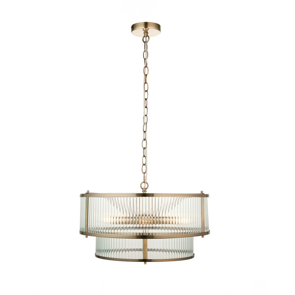 Ridgeton 5 Light Pendant Light - Antique Brass
