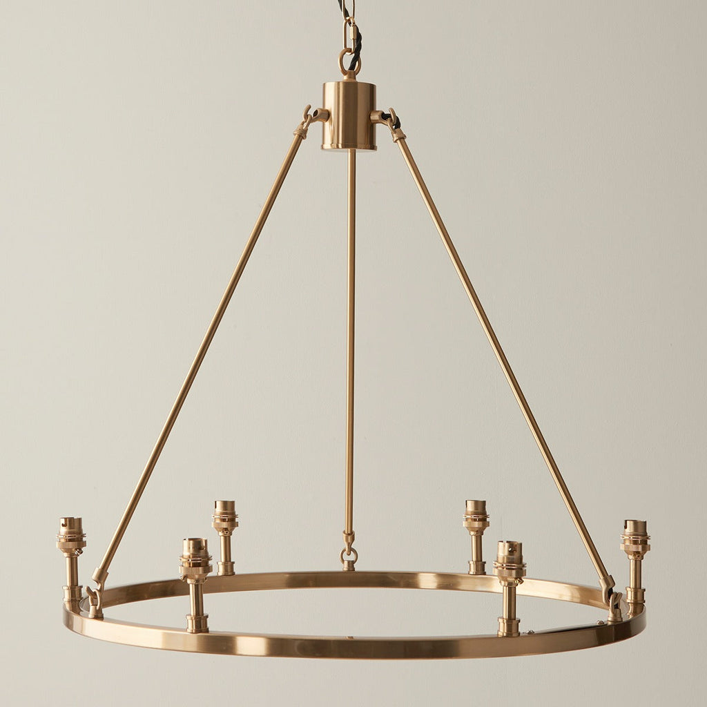 Chessington 6 Light Pendant Light - Brushed Aged Brass