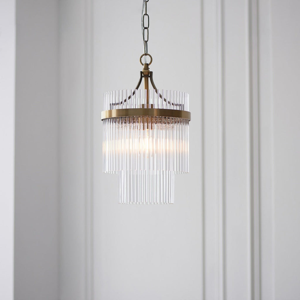 Mariana 1 Light Pendant Light - Antique Brass