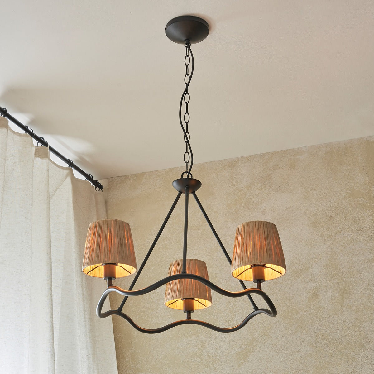 Wave 3 Pendant Light - Matt Black