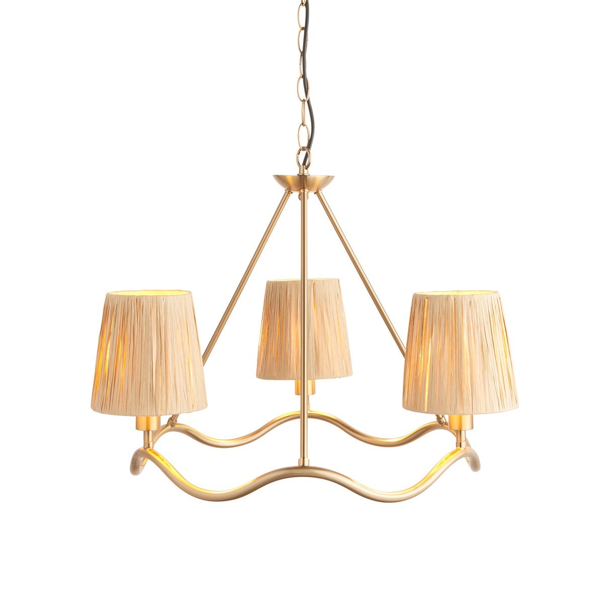 Wave 3 Pendant Light - Brushed Aged Brass