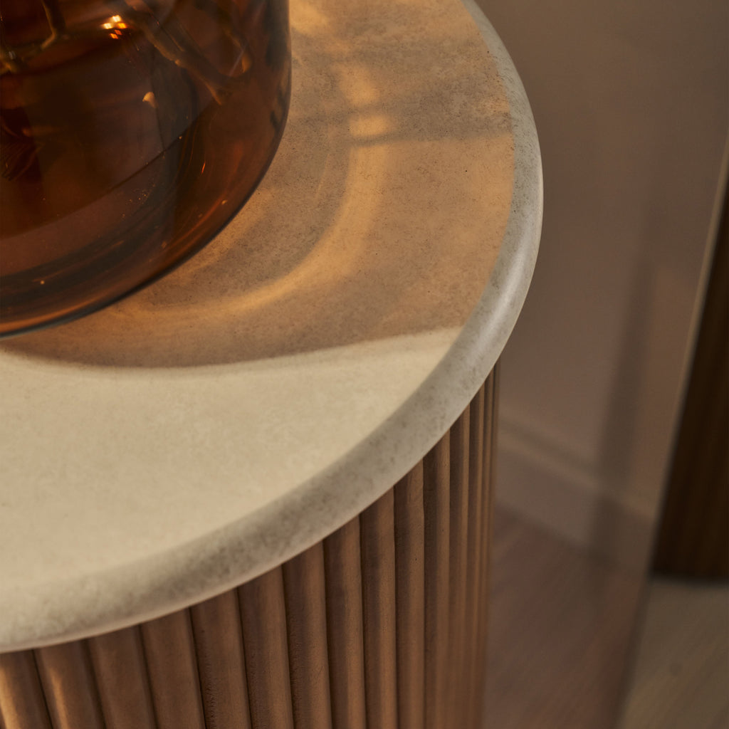 Cove - Warm Wood Ribbed Plinth