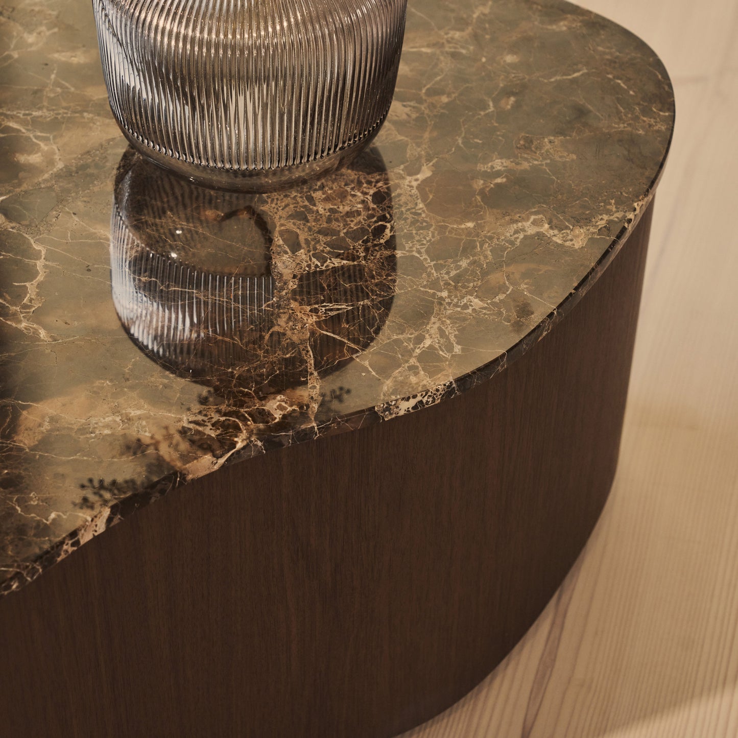 Arlo - Dark Emperador Irregular Dark Wood Premium Coffee Table