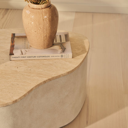 Arlo - Beige Travertine Irregular Concrete Premium Coffee Table