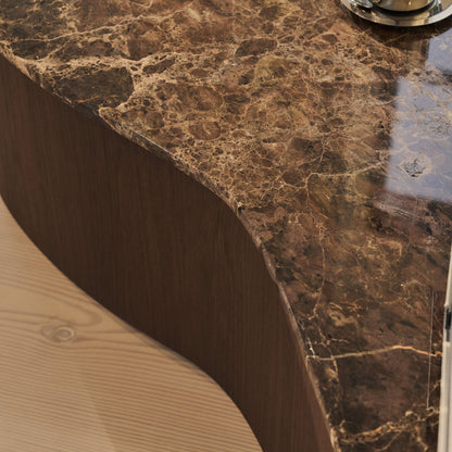 Arlo - Dark Emperador Irregular Dark Wood Premium Extra Large Coffee Table