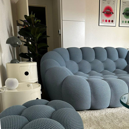 Compressed Bubble Sofa by Lumo in Vibrant Orange: Space-Saving Design