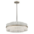 Chime Chandelier - Silver Leaf & Polished Stainless Steel