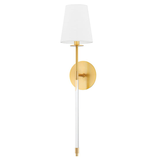 1 Light Tall Wall Sconce - Aged Brass