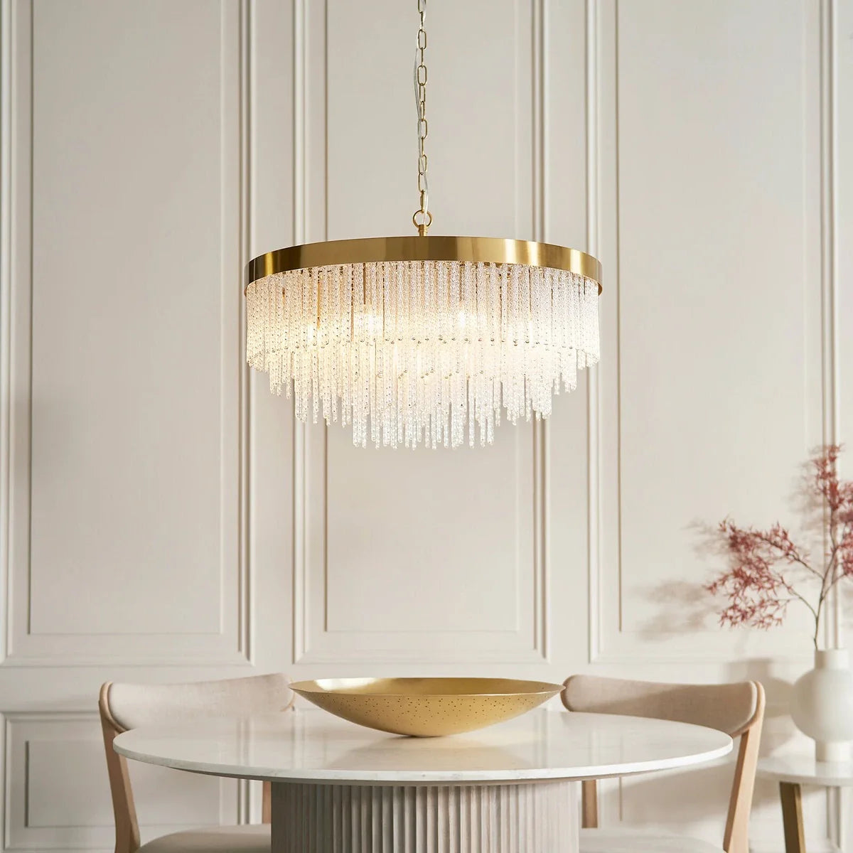 Anistoria Grand 9 Pendant Light - Brushed Aged Brass