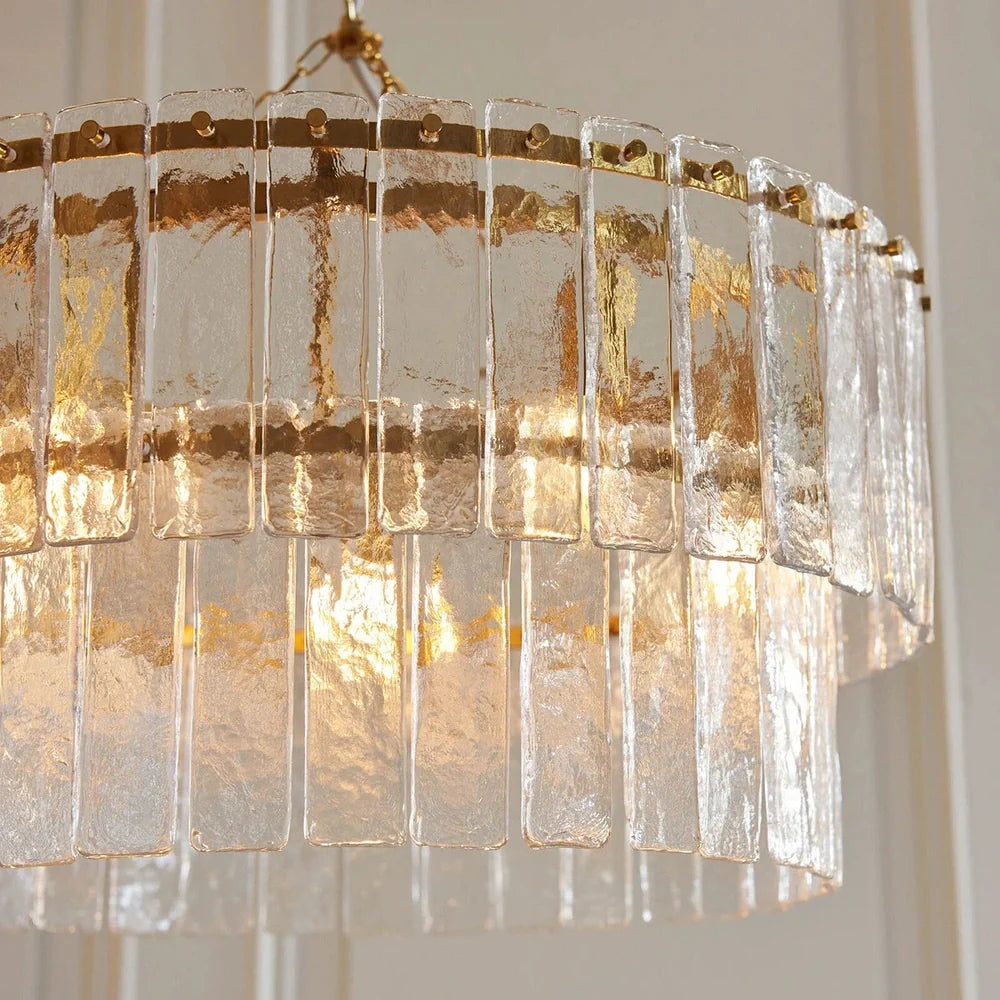 Karine 5 Tiered Pendant Light - Brushed Aged Brass