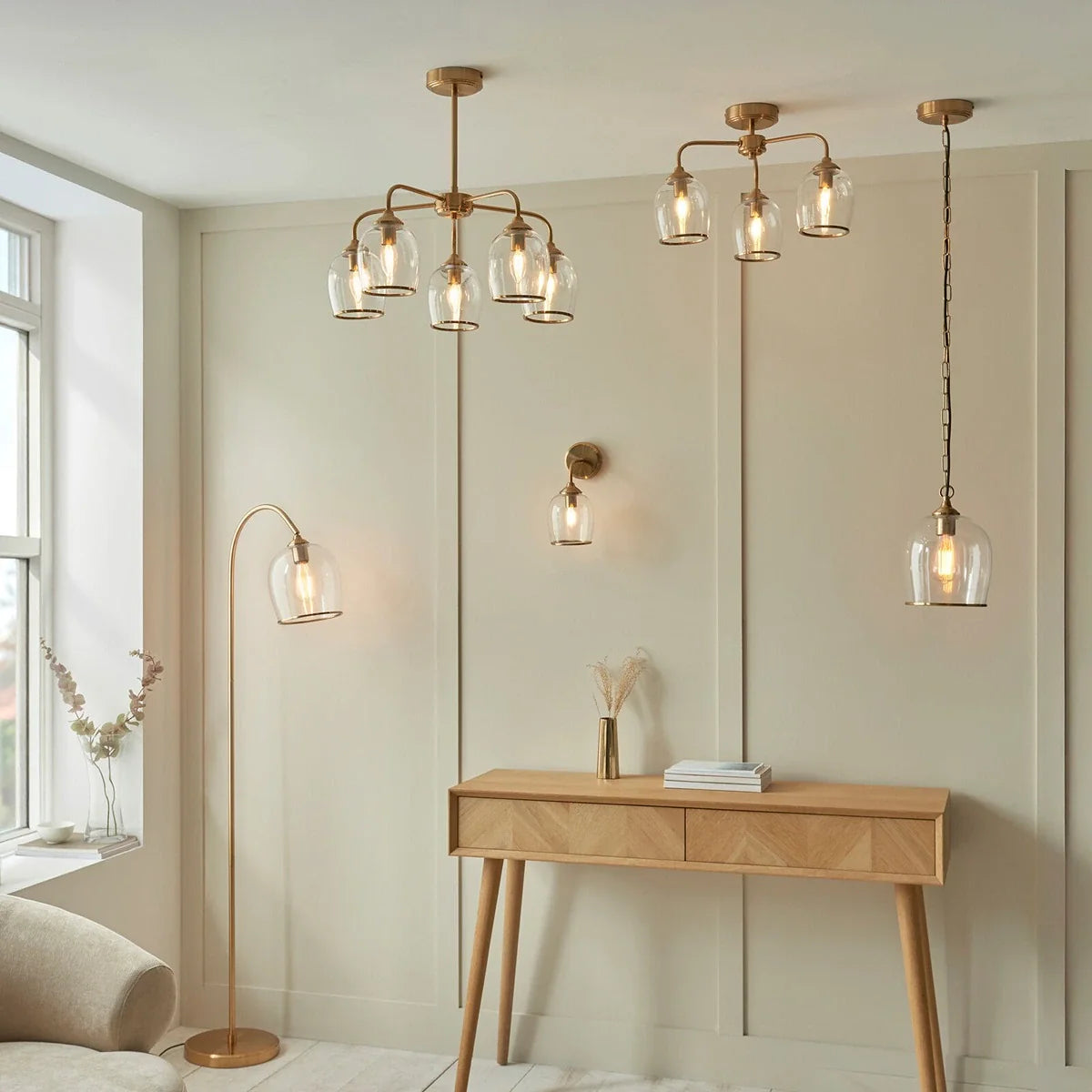 Ashcroft 5 Pendant Light - Brushed Aged Brass