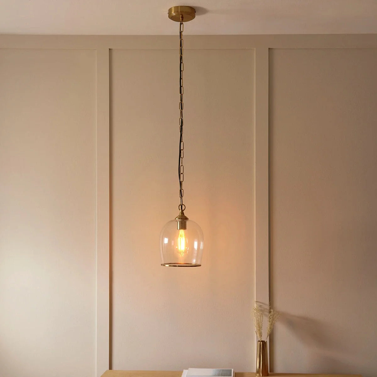 Ashcroft 1 Pendant Light - Brushed Aged Brass