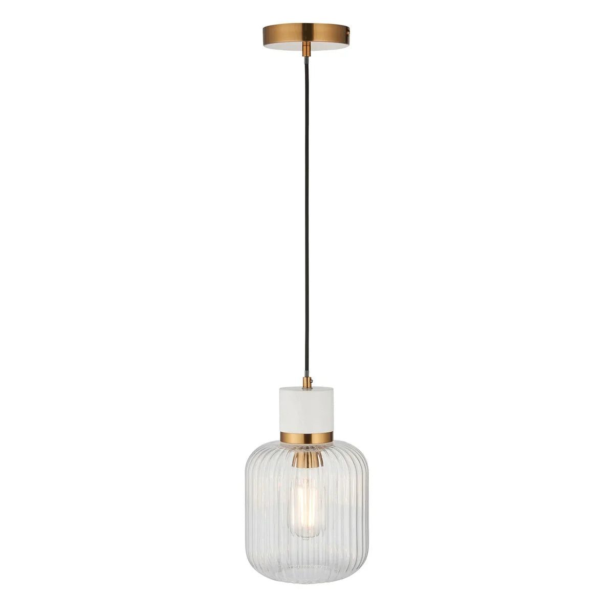 Travi Volakas Marble Ribbed 1 Pendant Light - White